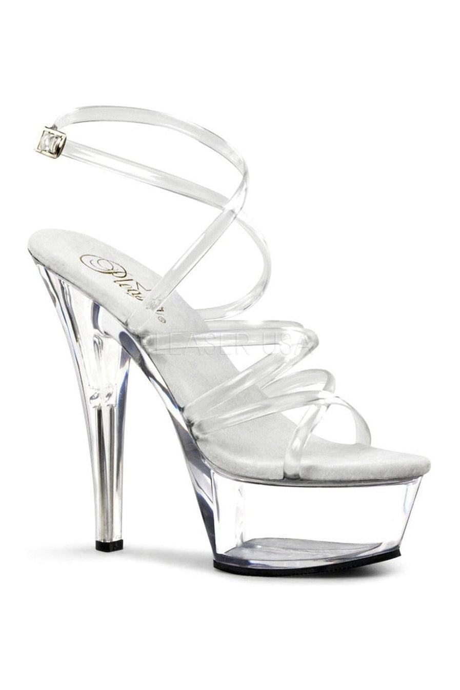 KISS-206 Platform Sandal | Clear Vinyl-Pleaser-Clear-Sandals-SEXYSHOES.COM