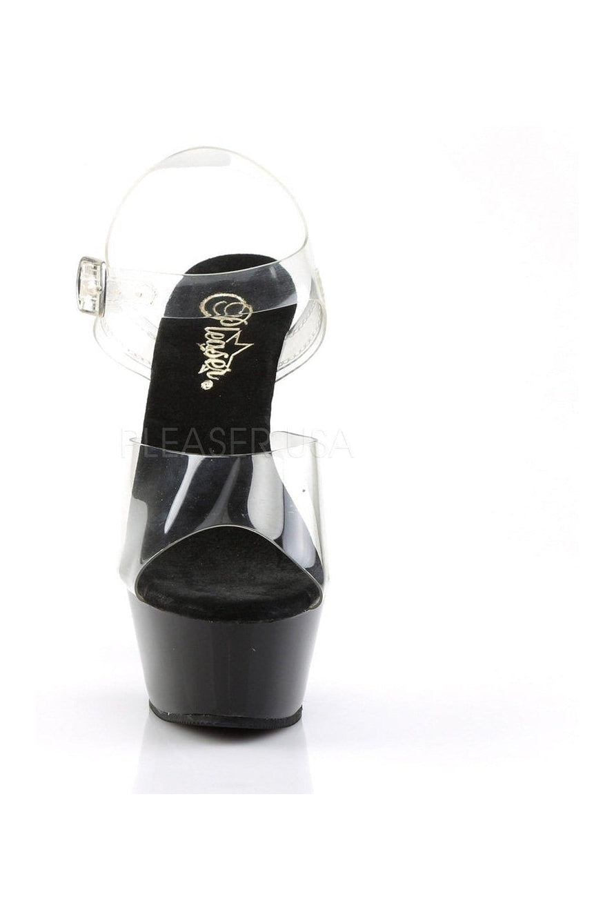 KISS-208 Platform Sandal | Black Vinyl-Pleaser-Sandals-SEXYSHOES.COM