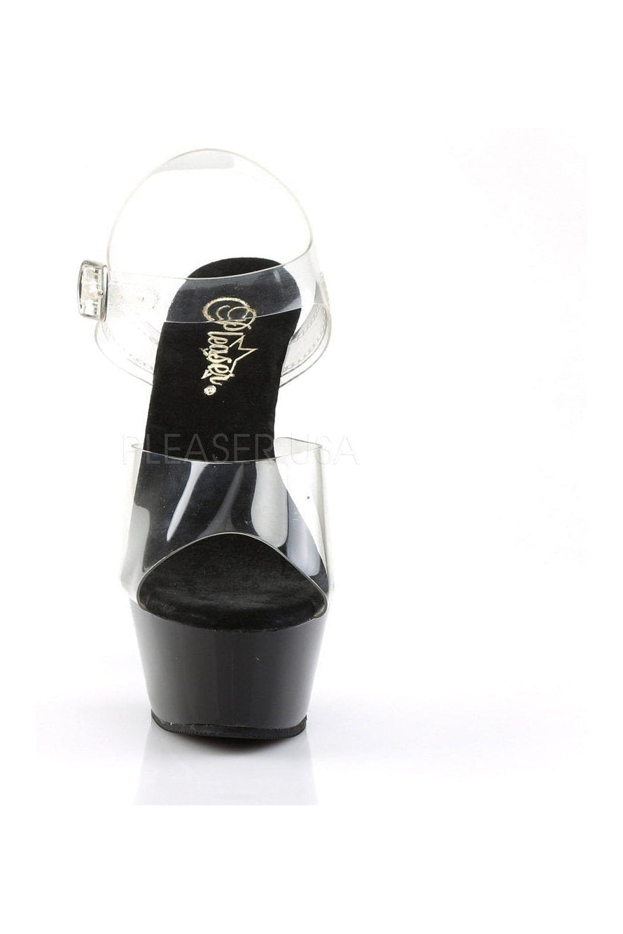 Pleaser KISS-208 Platform Sandal in Black Vinyl