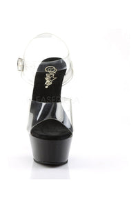Pleaser KISS-208 Platform Sandal in Black Vinyl