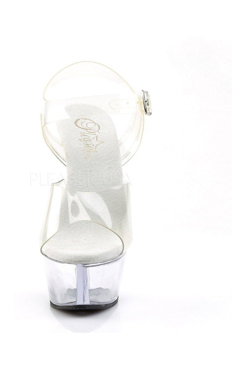 Pleaser KISS-208 Platform Sandal in Clear Vinyl