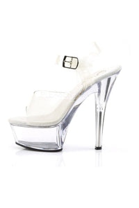Pleaser KISS-208 Platform Sandal in Clear Vinyl