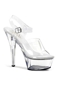 Pleaser KISS-208 Platform Sandal in Clear Vinyl from SexyShoes.com