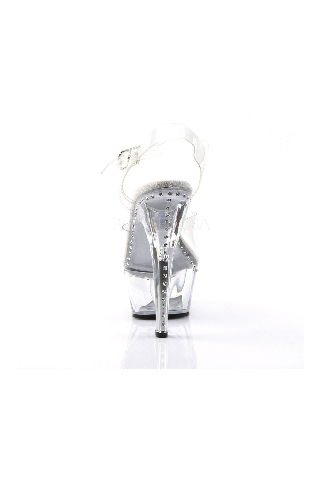 Pleaser KISS-208LS Platform Sandal in Clear Vinyl