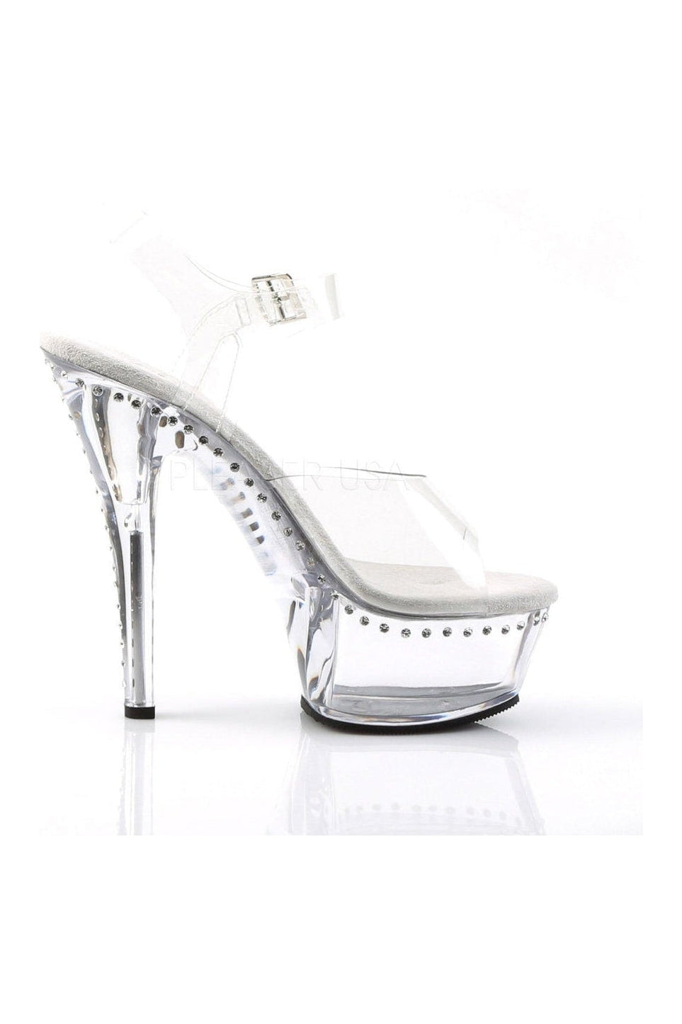 Pleaser KISS-208LS Platform Sandal in Clear Vinyl