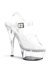 Pleaser KISS-208LS Platform Sandal in Clear Vinyl from SexyShoes.com