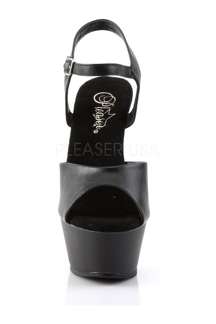 Pleaser KISS-209 Platform Sandal in Black Faux Leather