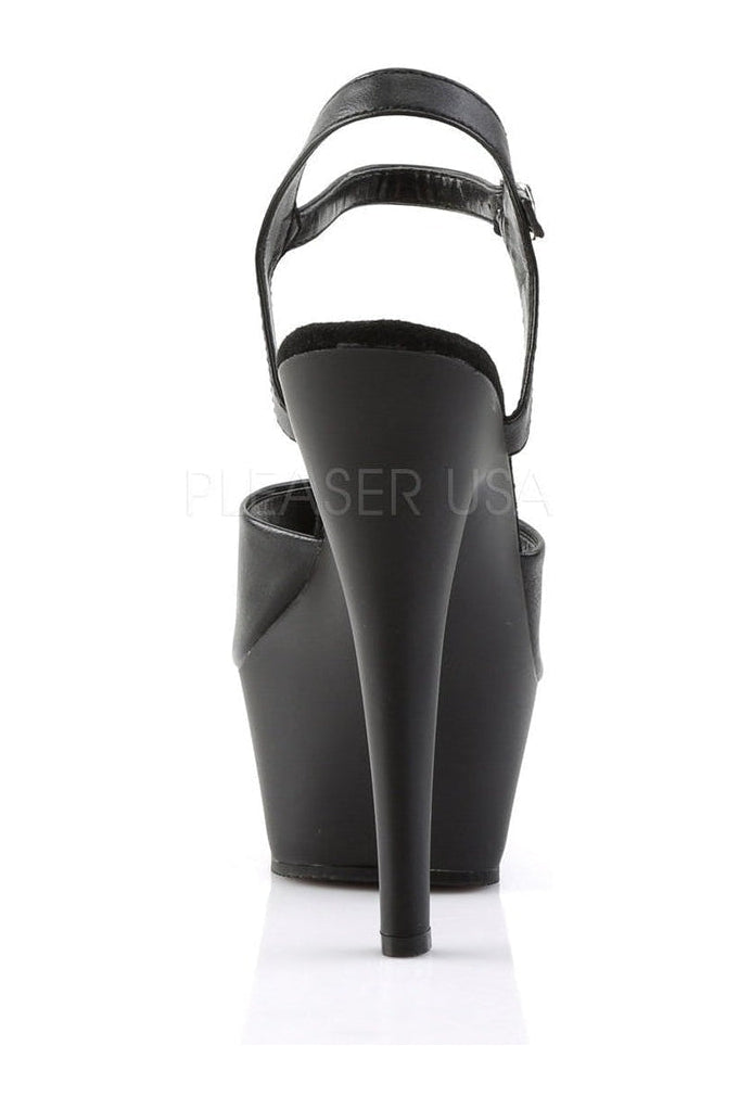 Pleaser KISS-209 Platform Sandal in Black Faux Leather