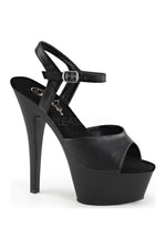 KISS-209 Platform Sandal | Black Faux Leather
