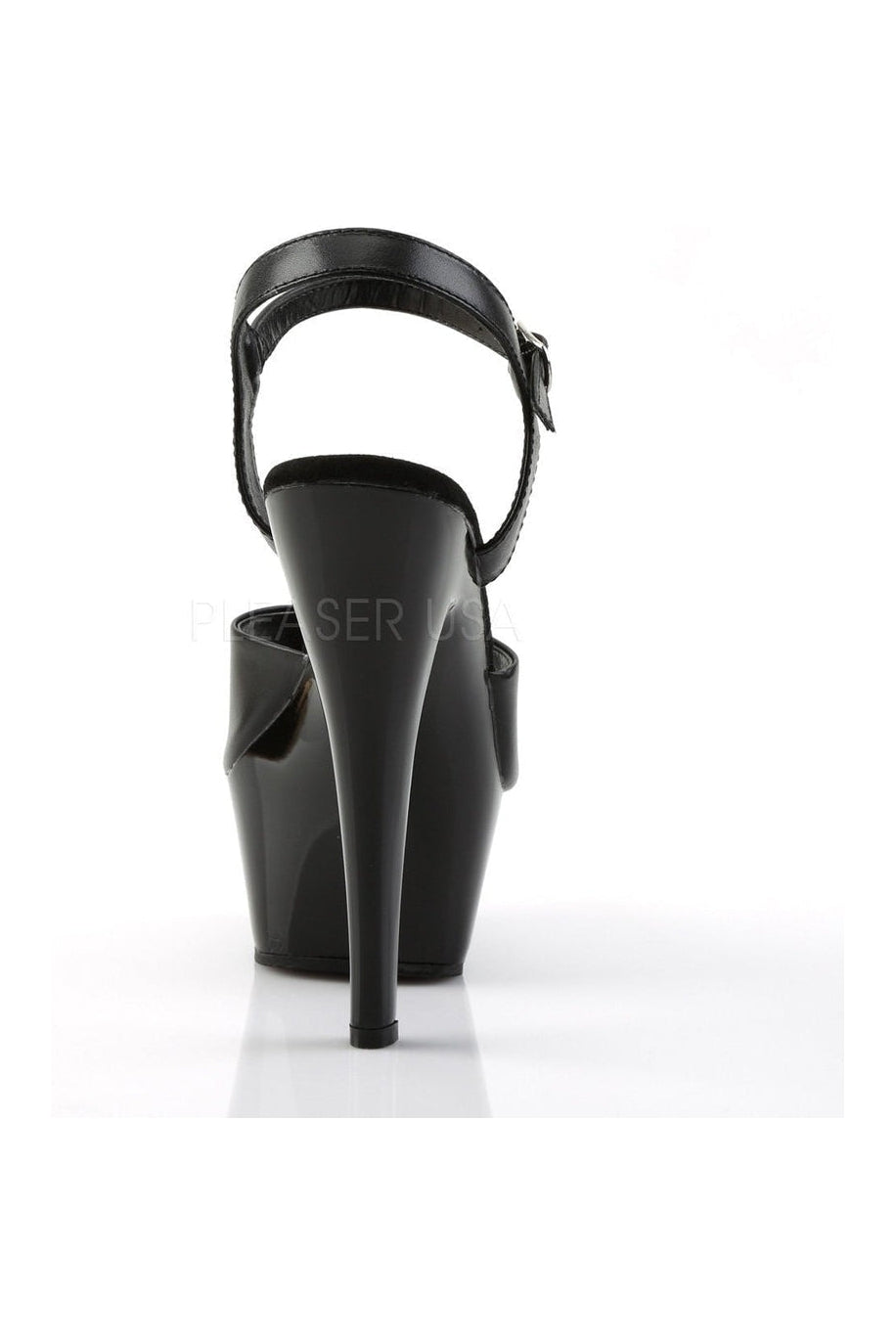 Pleaser KISS-209 Platform Sandal in Black Genuine Leather