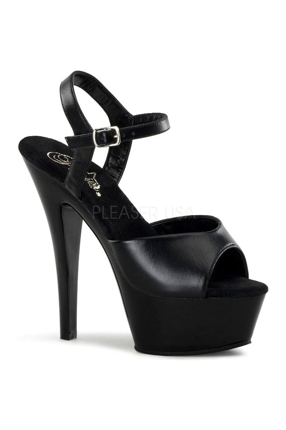 KISS-209 Platform Sandal | Black Genuine Leather-Pleaser-Black-Sandals-SEXYSHOES.COM