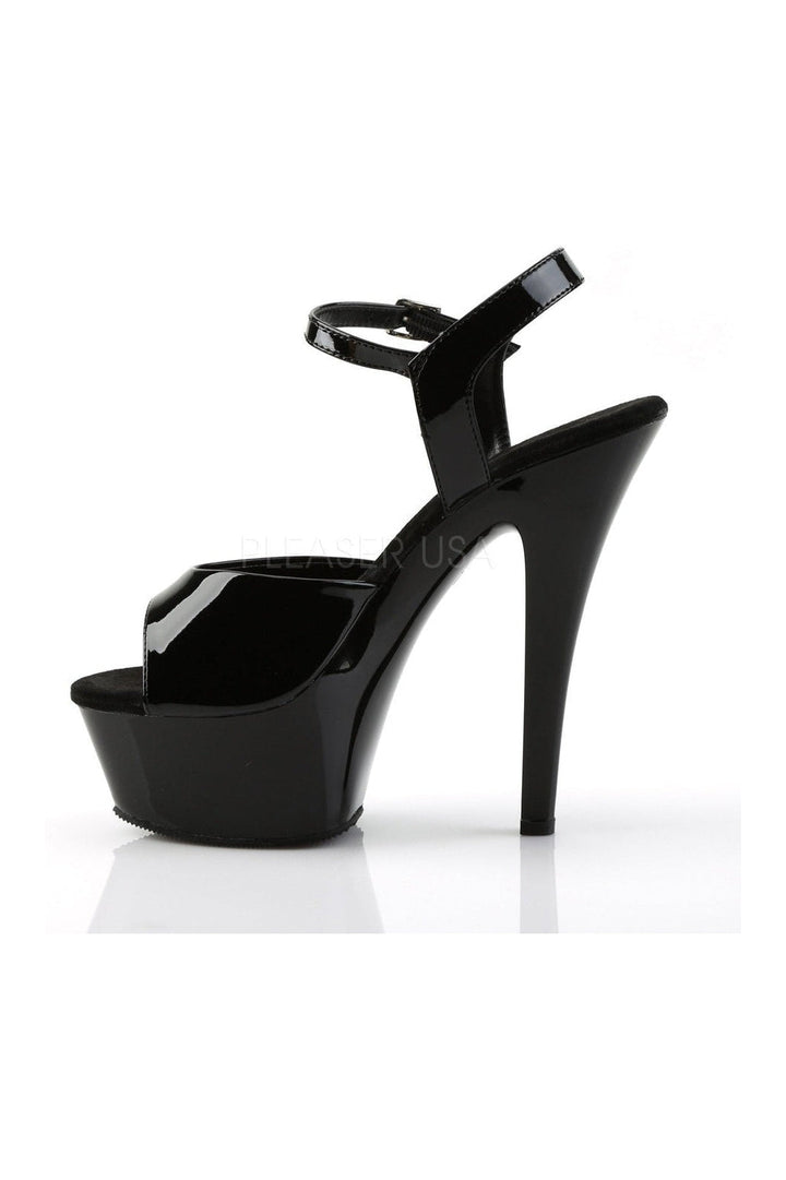 KISS-209 Platform Sandal | Black Patent-Pleaser-Sandals-SEXYSHOES.COM