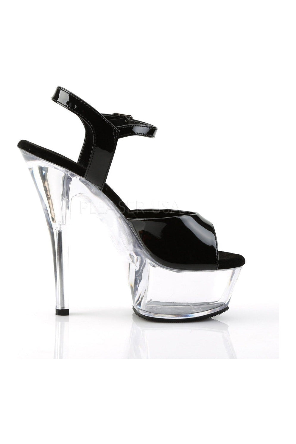 Pleaser KISS-209 Platform Sandal in Black Patent