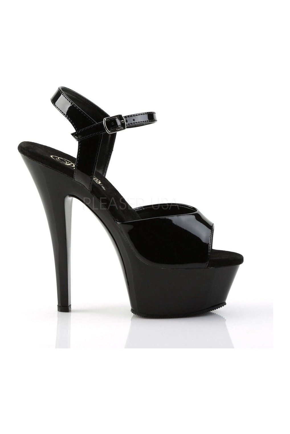 Pleaser KISS-209 Platform Sandal in Black Patent