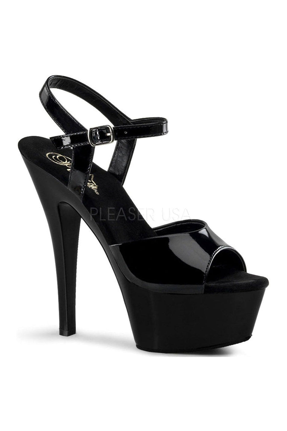 KISS-209 Platform Sandal | Black Patent-Pleaser-Black-Sandals-SEXYSHOES.COM