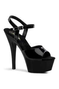 Pleaser KISS-209 Platform Sandal in Black Patent from SexyShoes.com