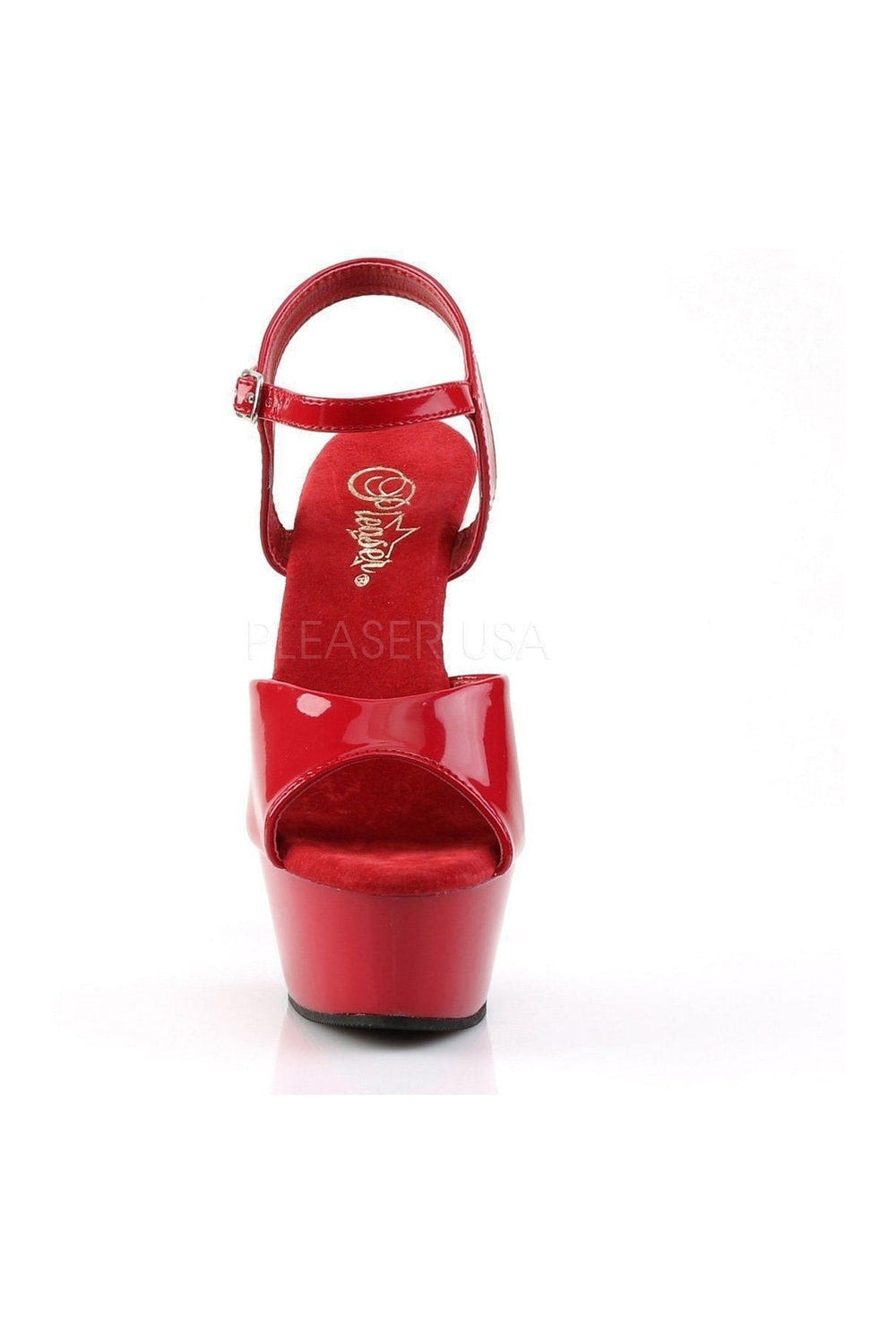 Pleaser KISS-209 Platform Sandal in Red Patent