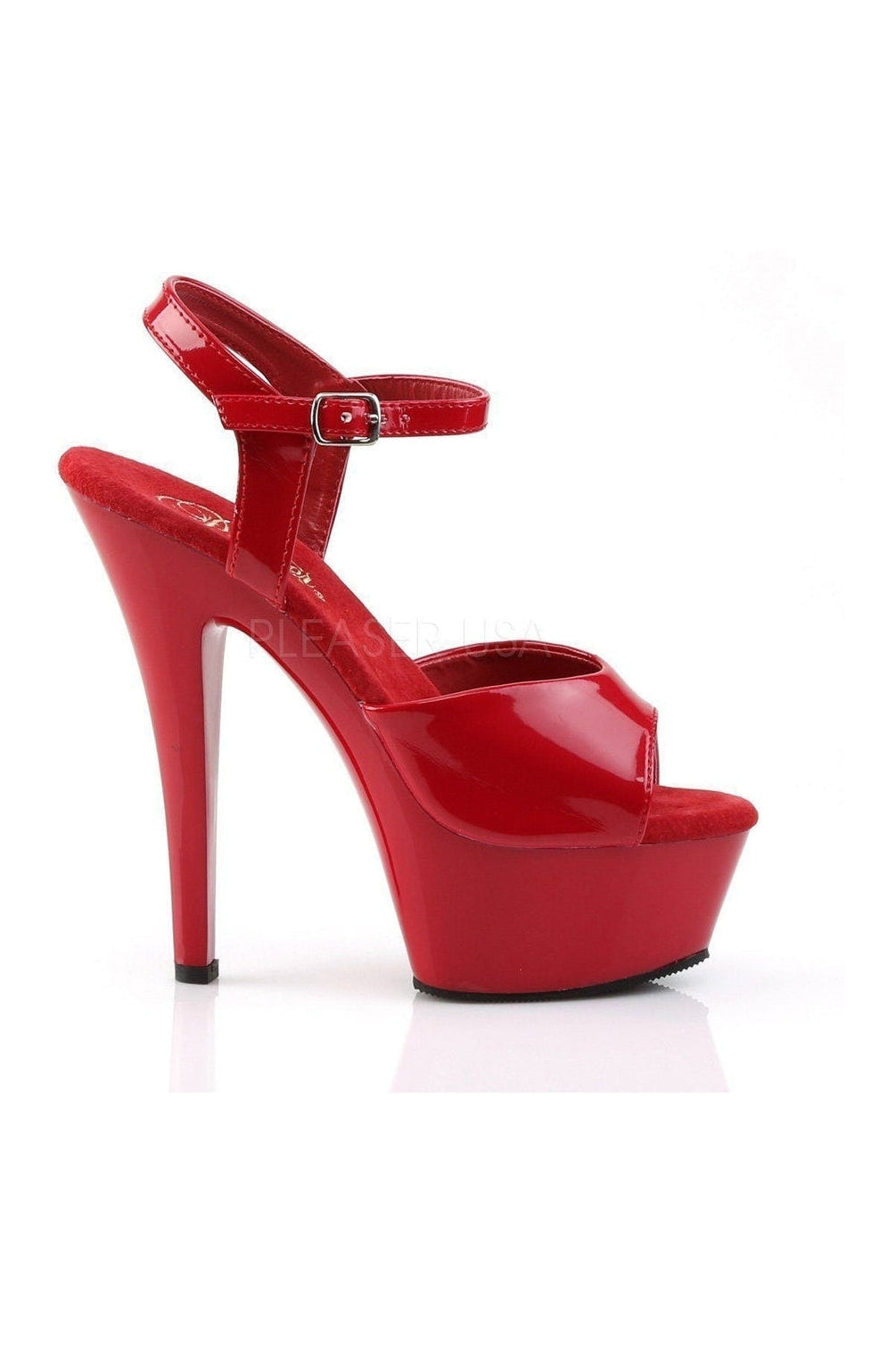 Pleaser KISS-209 Platform Sandal in Red Patent