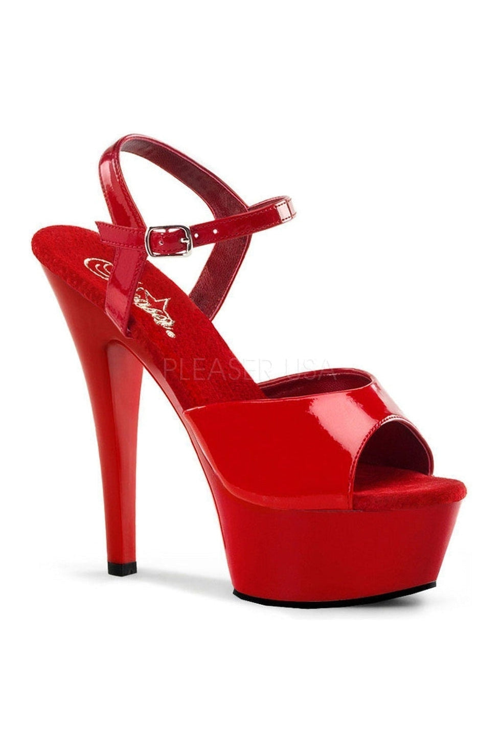 KISS-209 Platform Sandal | Red Patent-Pleaser-Red-Sandals-SEXYSHOES.COM