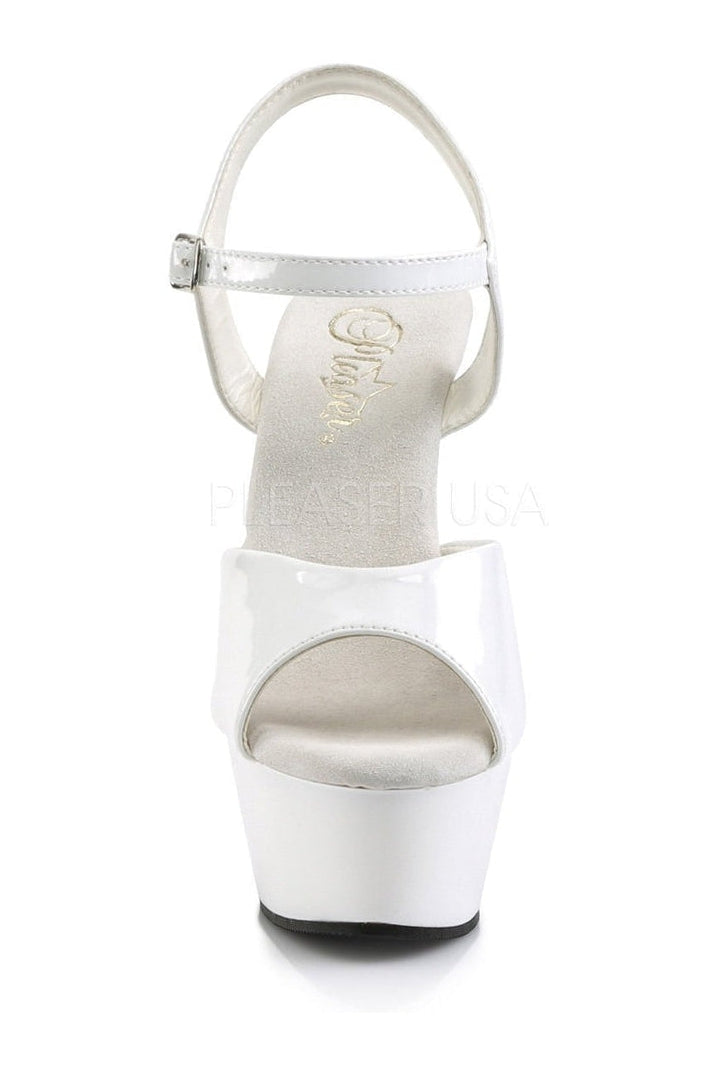 Pleaser KISS-209 Platform Sandal in White Patent