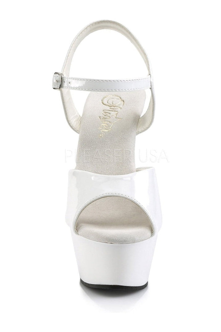 KISS-209 Platform Sandal | White Patent-Pleaser-Sandals-SEXYSHOES.COM