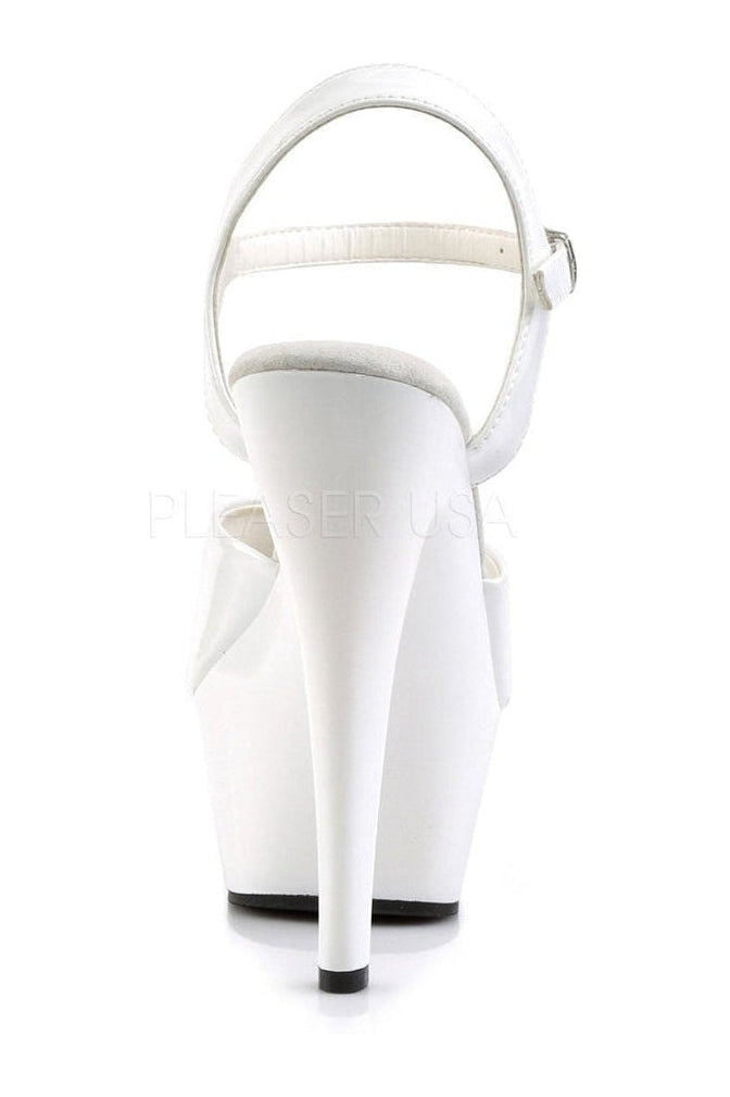 Pleaser KISS-209 Platform Sandal in White Patent