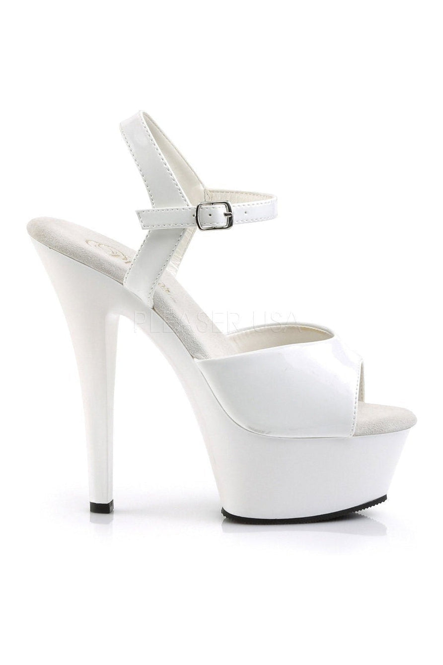 Pleaser KISS-209 Platform Sandal in White Patent