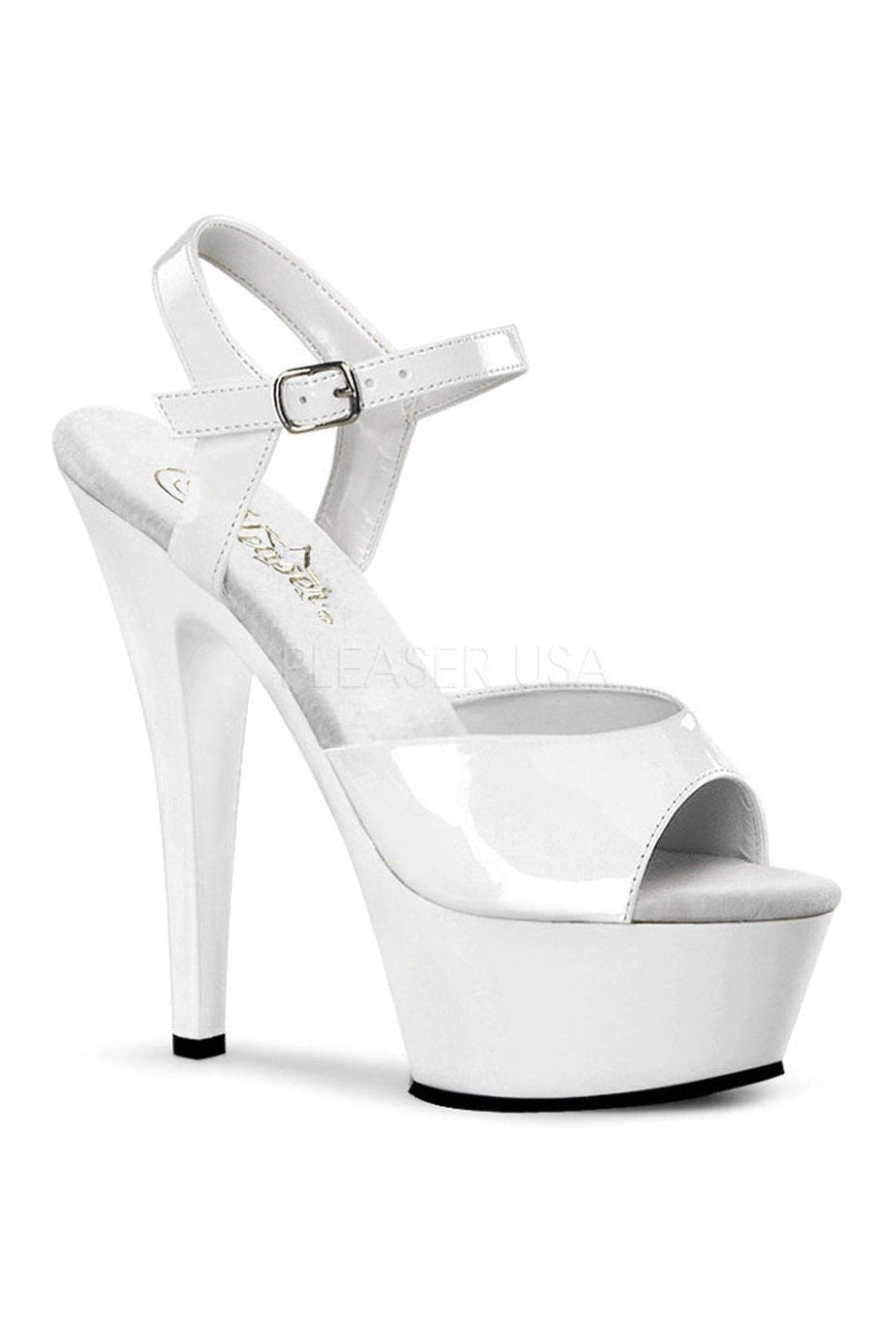 KISS-209 Platform Sandal | White Patent-Pleaser-White-Sandals-SEXYSHOES.COM