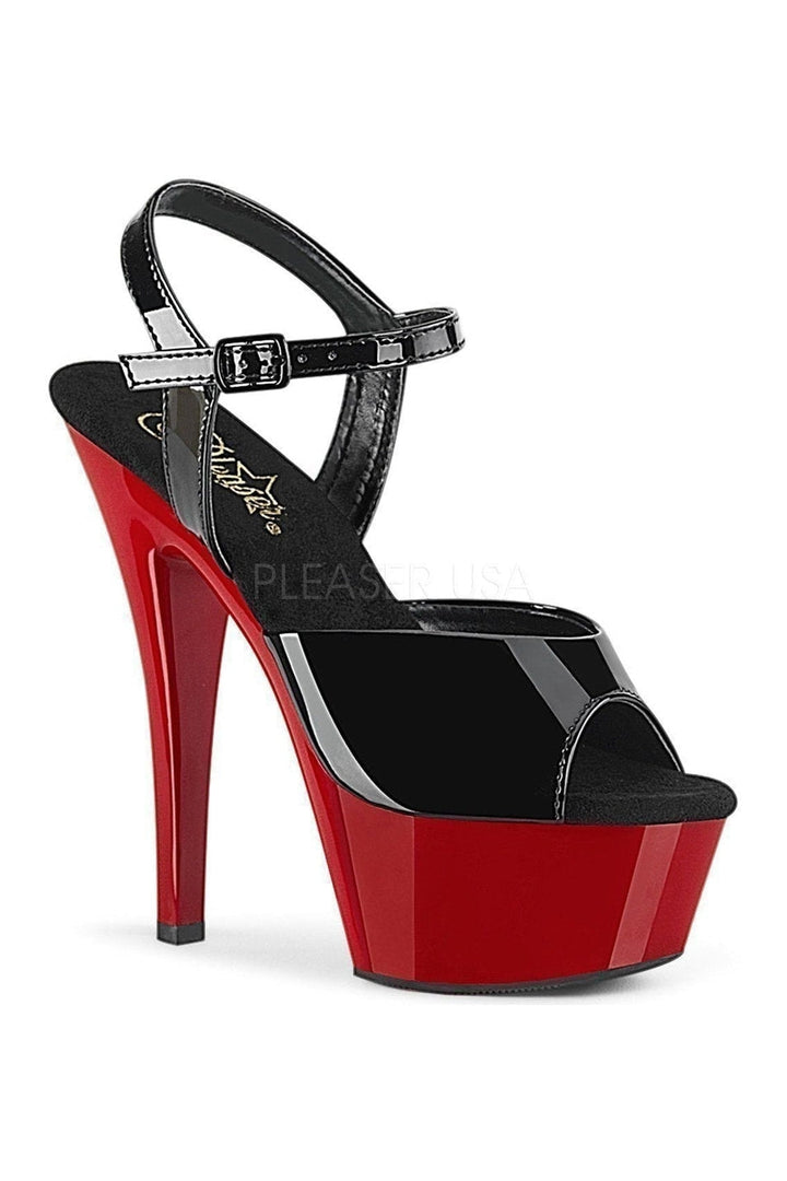 KISS-209 Stripper Platform Sandal | Black Patent-Pleaser-SEXYSHOES.COM