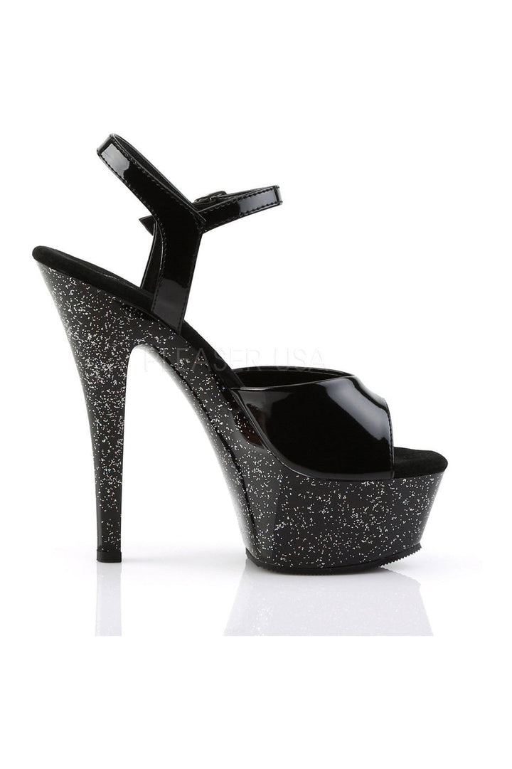 KISS-209MG Platform Sandal | Black Patent-Pleaser-Sandals-SEXYSHOES.COM