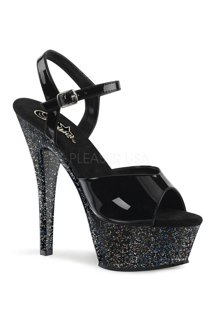 KISS-209MG Platform Sandal | Black Patent-Pleaser-Black-Sandals-SEXYSHOES.COM