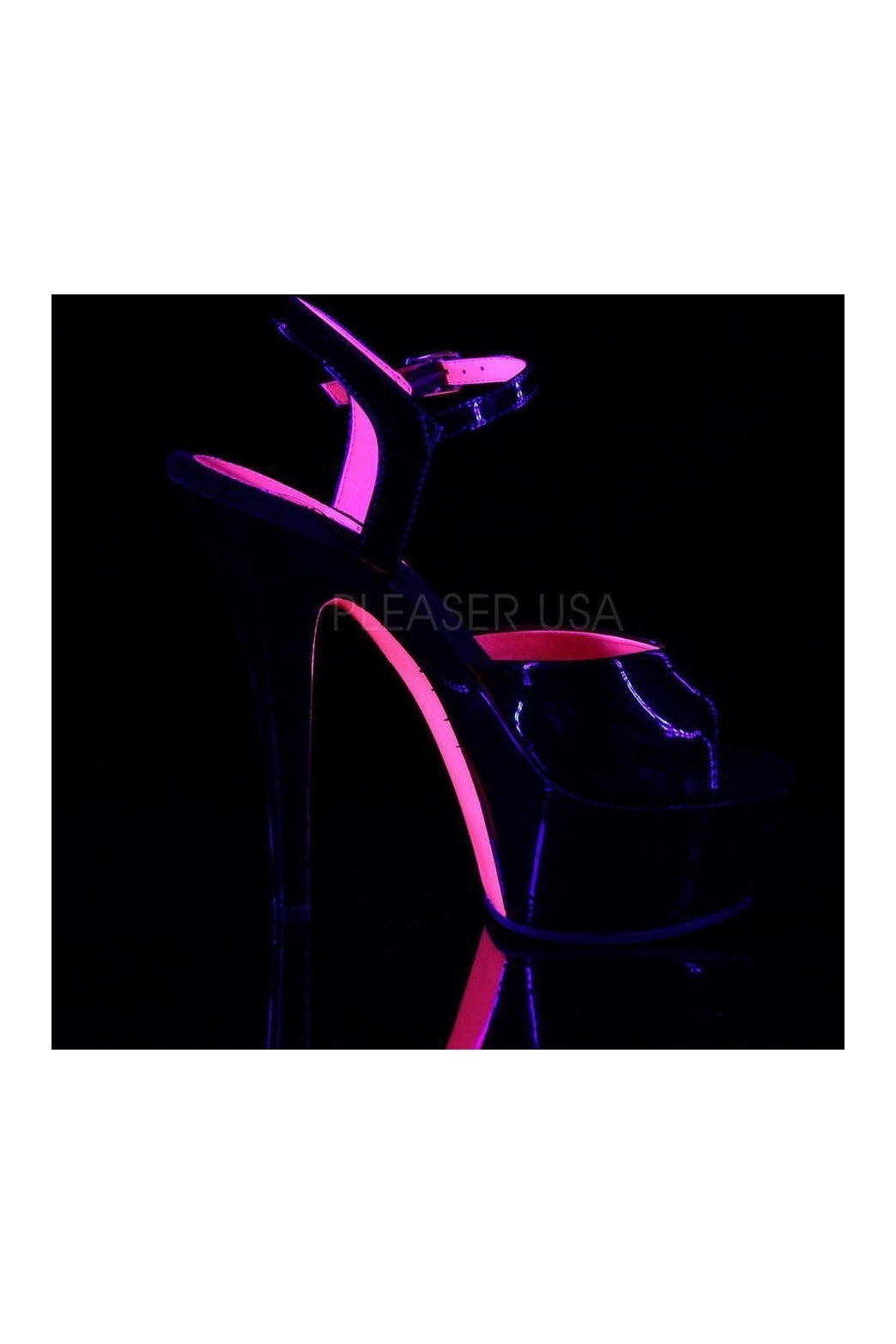 Pleaser KISS-209TT Platform Sandal in Black Patent
