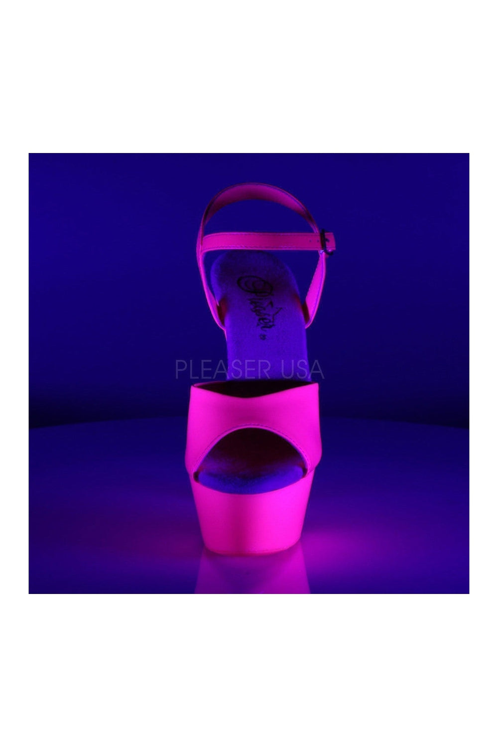 Pleaser KISS-209UV Platform Sandal in Fuchsia Patent