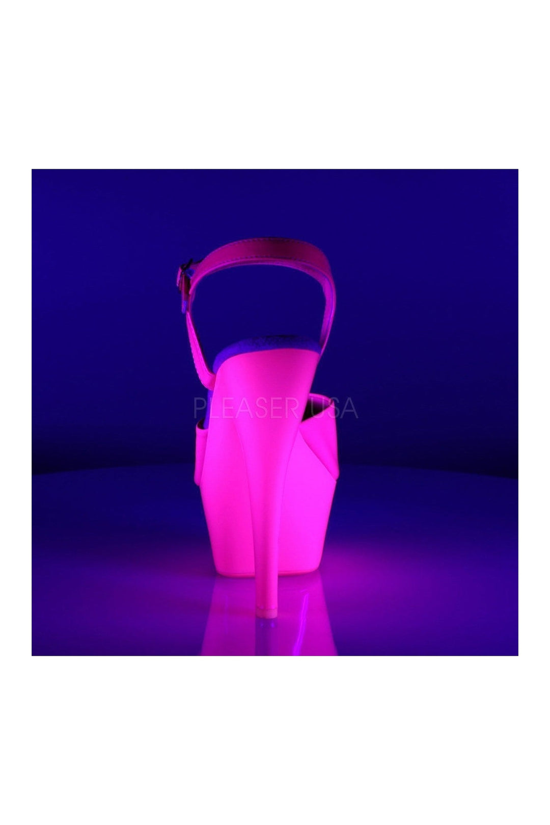 Pleaser KISS-209UV Platform Sandal in Fuchsia Patent