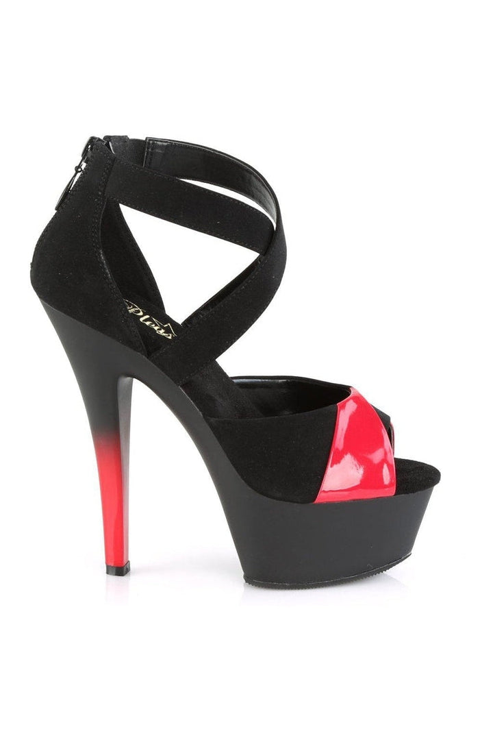 KISS-221 Platform Sandal | Black Patent-Sandals-Pleaser-SEXYSHOES.COM