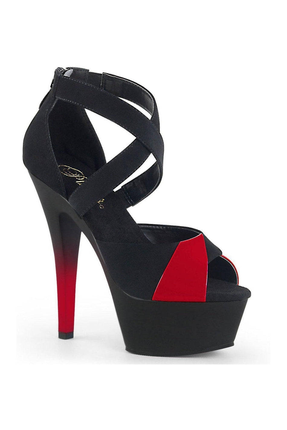 KISS-221 Platform Sandal | Black Patent-Sandals-Pleaser-SEXYSHOES.COM