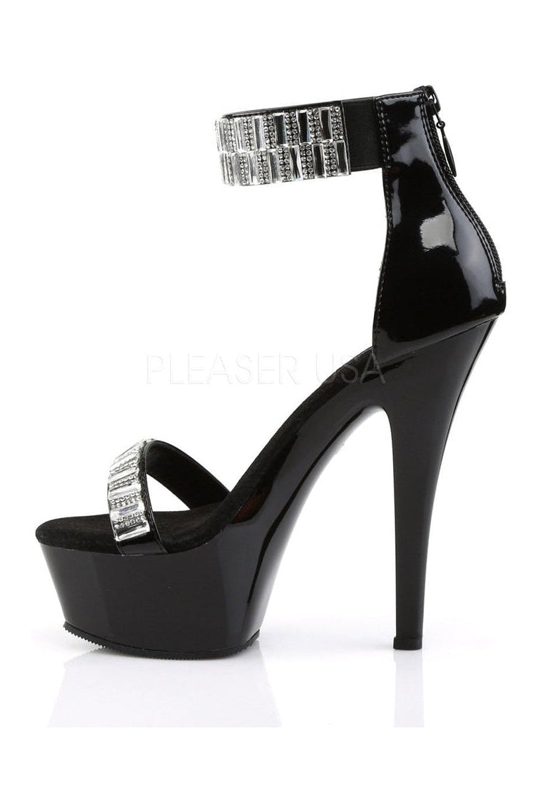 KISS-269RS Platform Sandal | Black Patent-Pleaser-Sandals-SEXYSHOES.COM