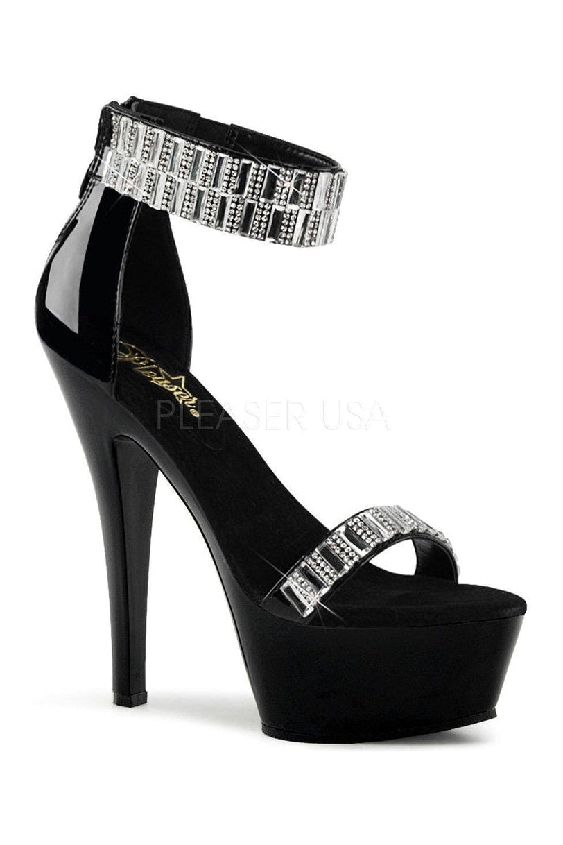KISS-269RS Platform Sandal | Black Patent-Pleaser-Black-Sandals-SEXYSHOES.COM