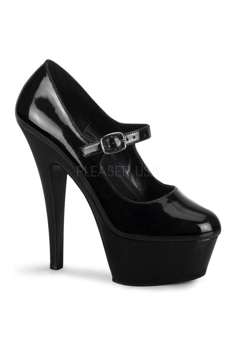 KISS-280 Platform Pump | Black Patent-Pleaser-Black-Mary Janes-SEXYSHOES.COM