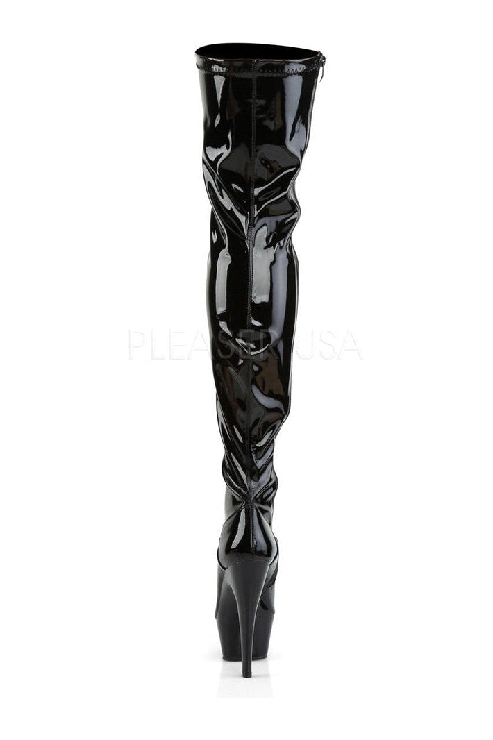 Pleaser KISS-3000 Platform Boot in Black Patent