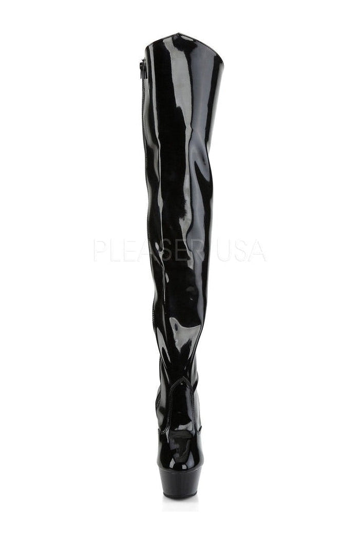 Pleaser KISS-3010 Platform Boot in Black Patent