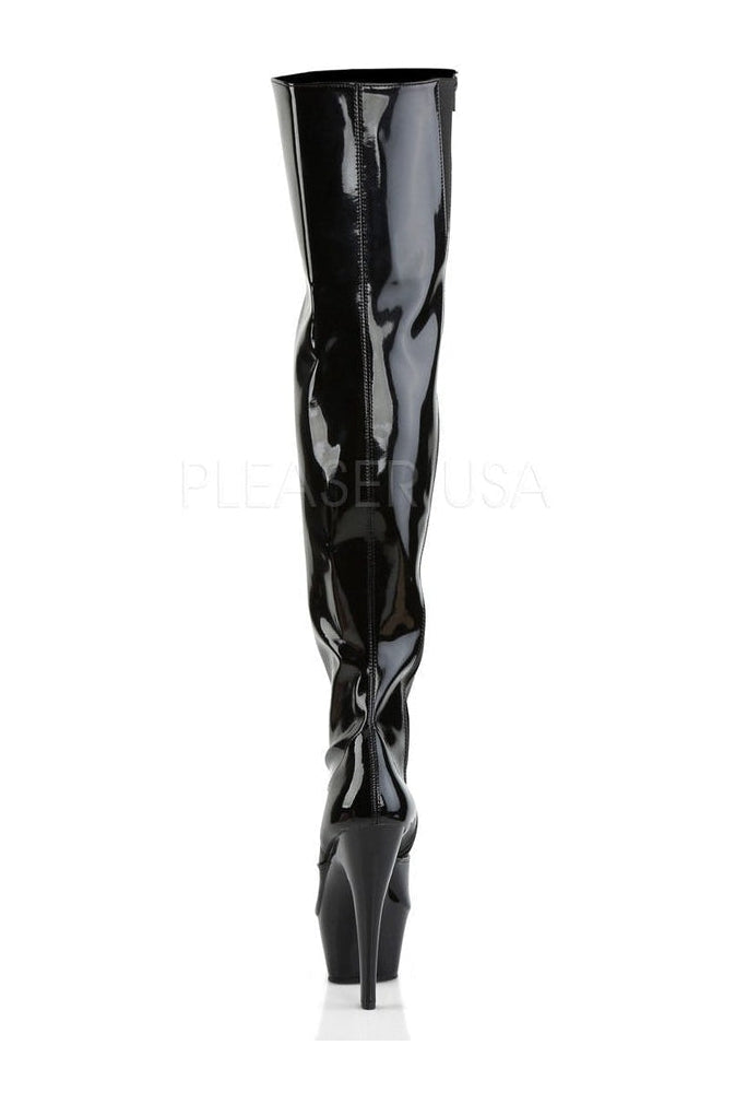 Pleaser KISS-3010 Platform Boot in Black Patent