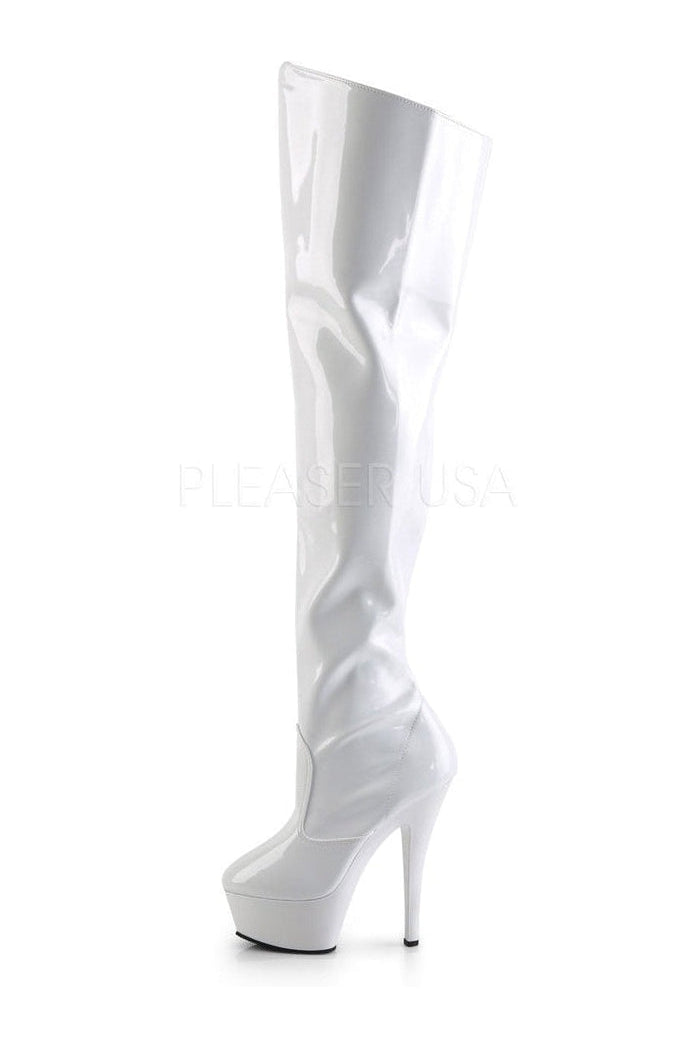 KISS-3010 Platform Boot | White Patent-Pleaser-Thigh Boots-SEXYSHOES.COM