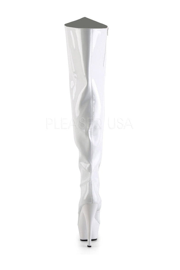 KISS-3010 Platform Boot | White Patent-Pleaser-Thigh Boots-SEXYSHOES.COM