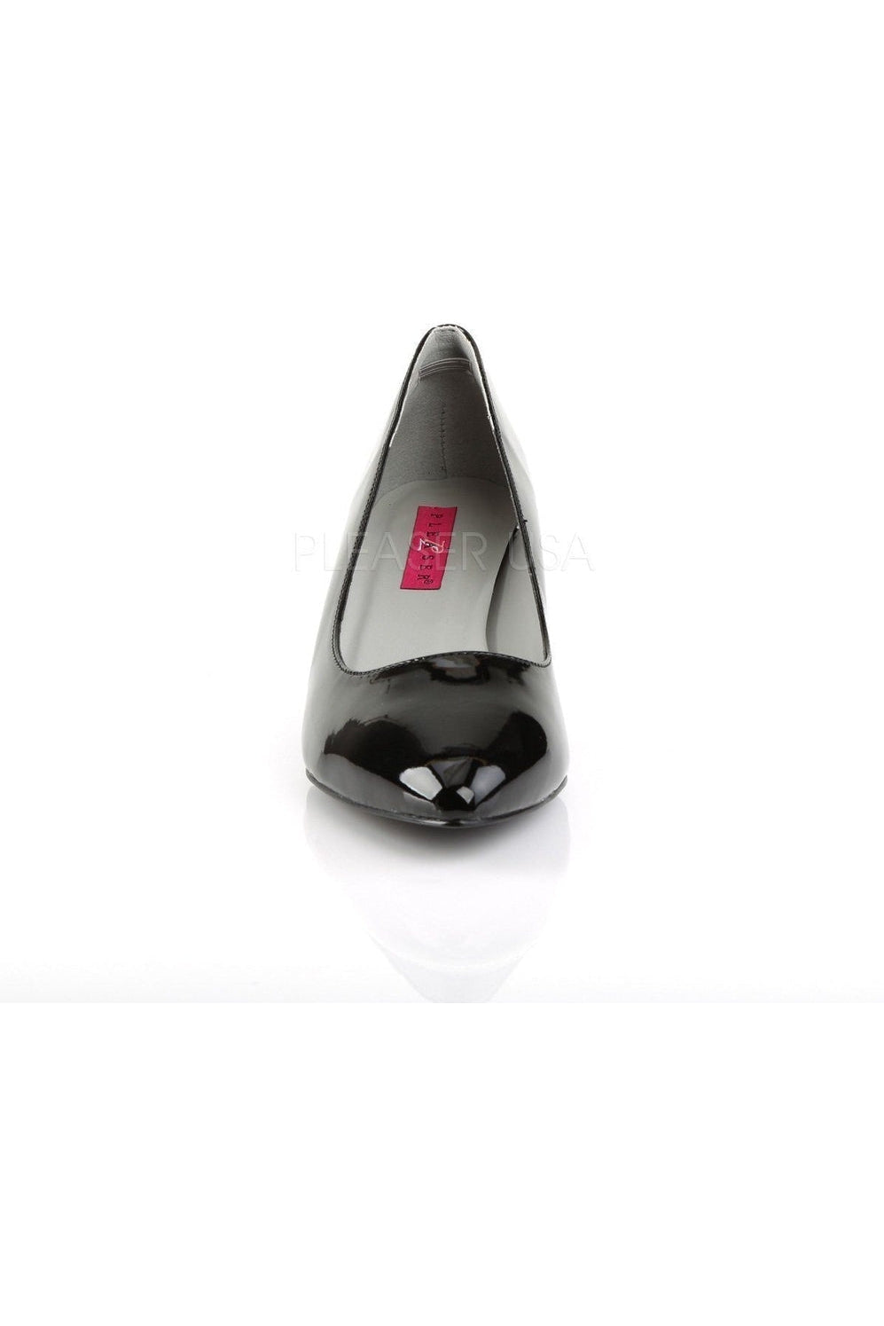 Pleaser Pink Label KITTEN-01 Pump in Black Patent