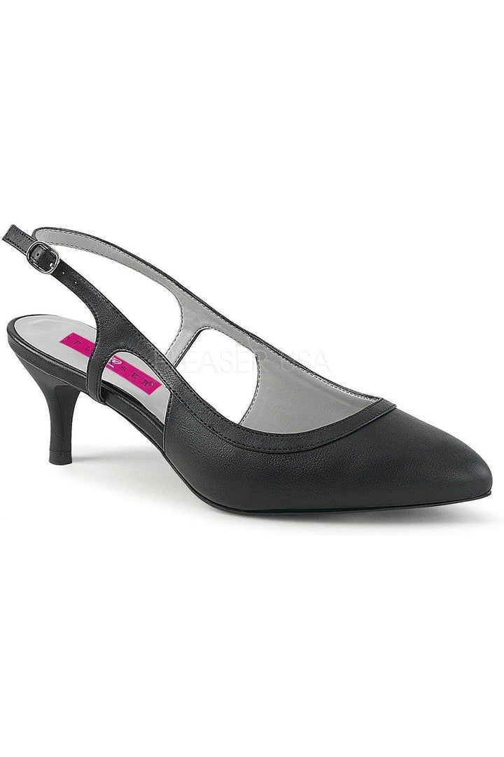 KITTEN-02 Pump | Black Faux Leather-Pleaser Pink Label-Black-Pumps-SEXYSHOES.COM