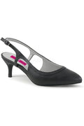 KITTEN-02 Pump  | Black Faux Leather