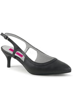 KITTEN-02 Pump  | Black Faux Leather