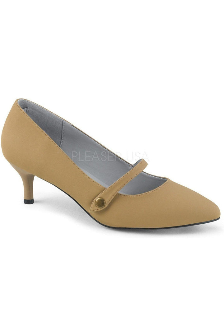 KITTEN-03 Pump | Taupe Faux Leather-Pleaser Pink Label-Taupe-Mary Janes-SEXYSHOES.COM