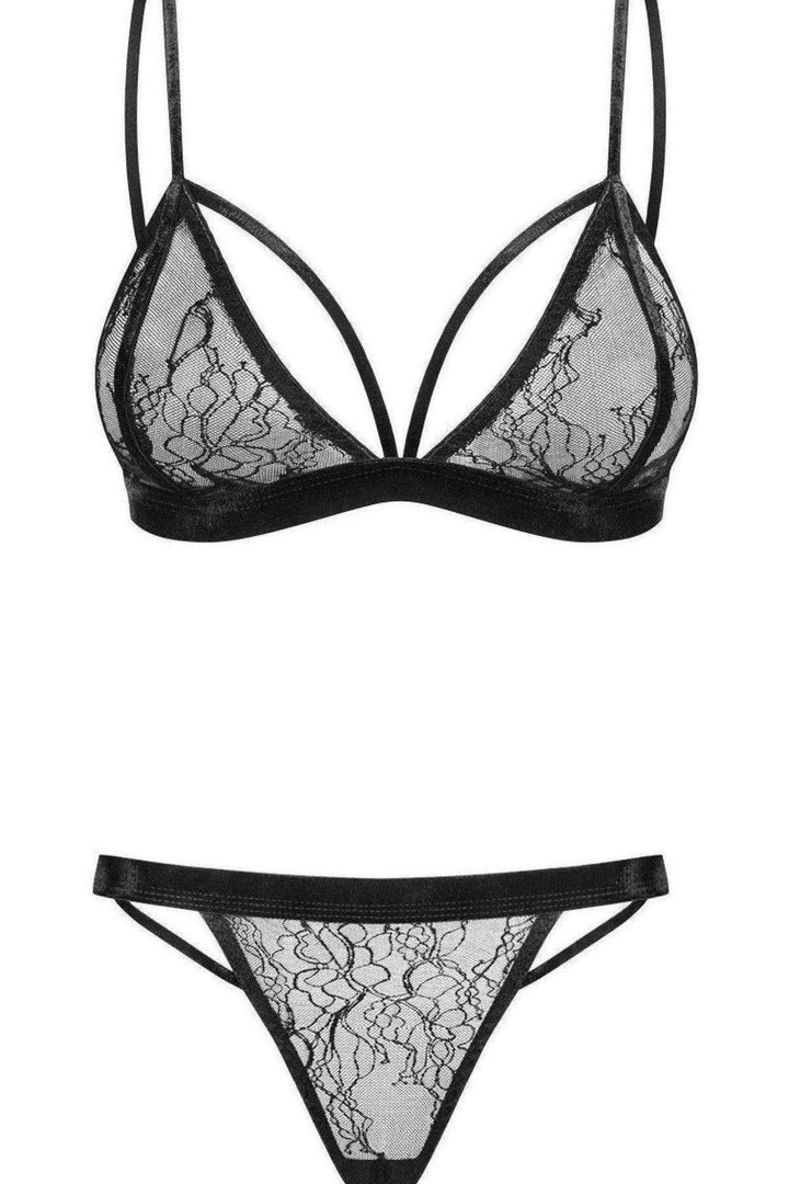 Lace Bralette and Thong Set